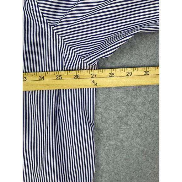 Polo Ralph Lauren Shirt Men's XXL White Striped Long Sleeve Button Up Workwear - Picture 9 of 11